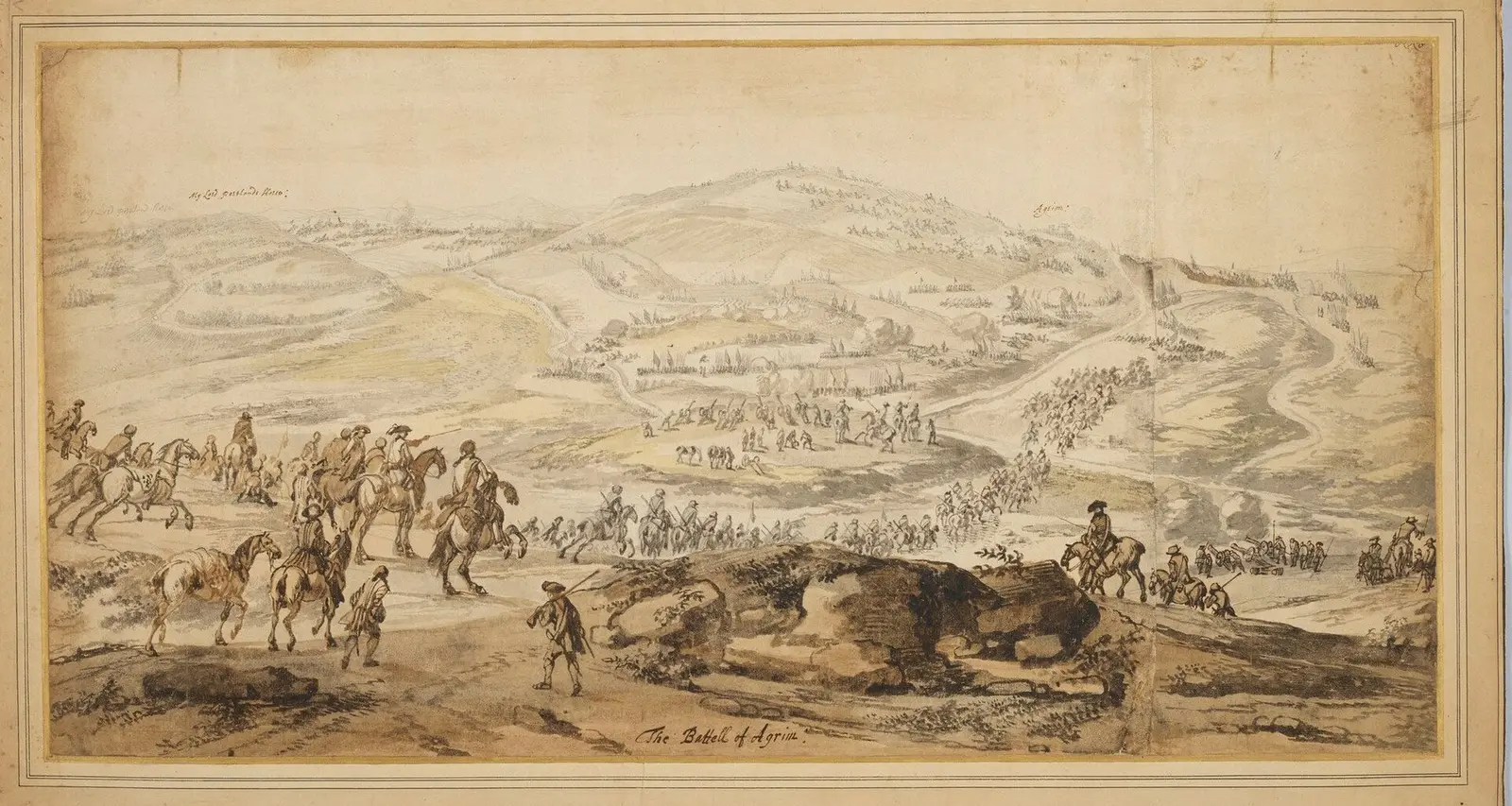 View of the Battle of Aughrim, 1691, from the Williamite lines, looking toward the Jacobite positions