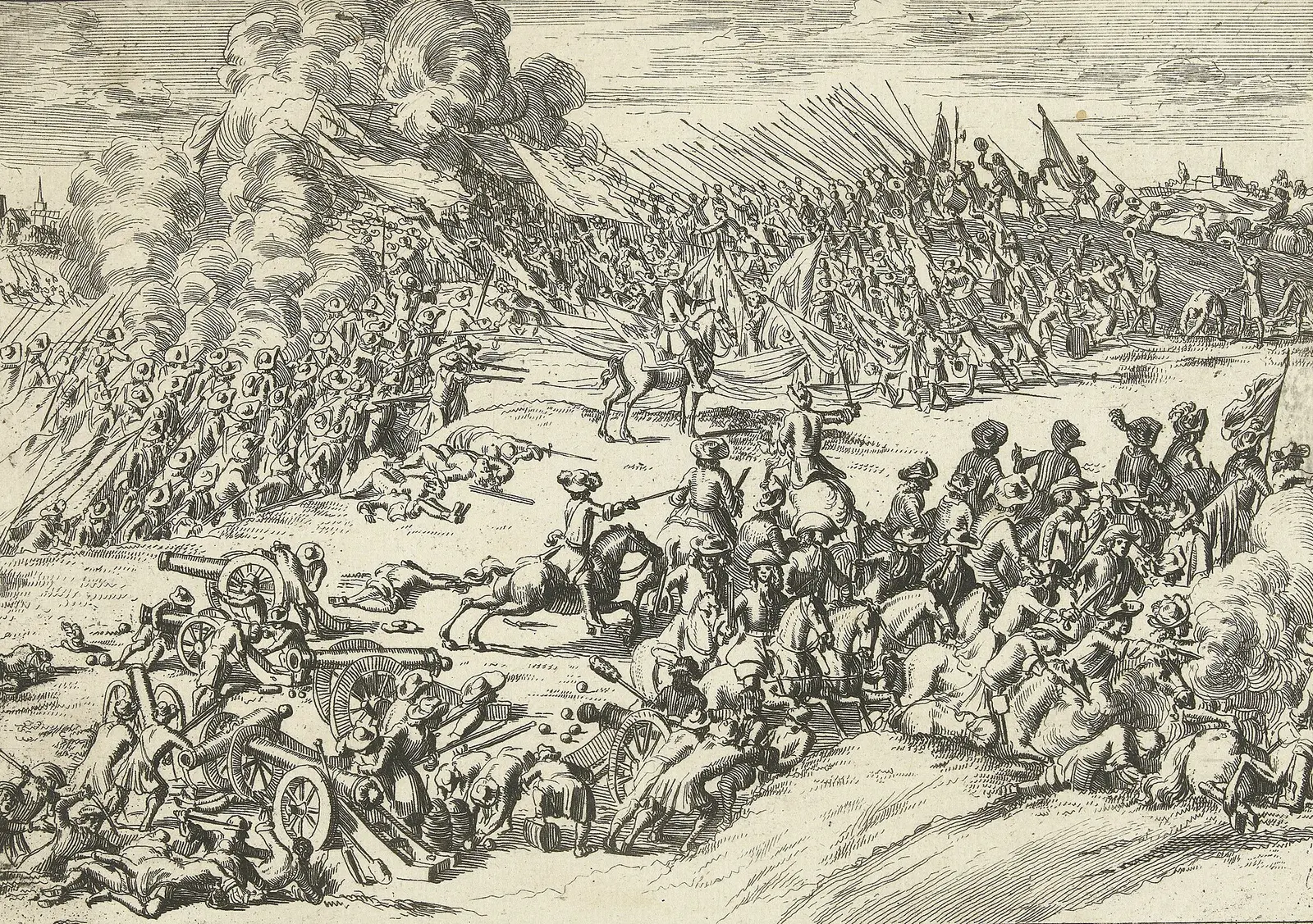 IdentificatieTitel(s): Slag bij Augrim, 1691De Franse en Yren by Agrim door den Baron van Ginkel teenemaal…