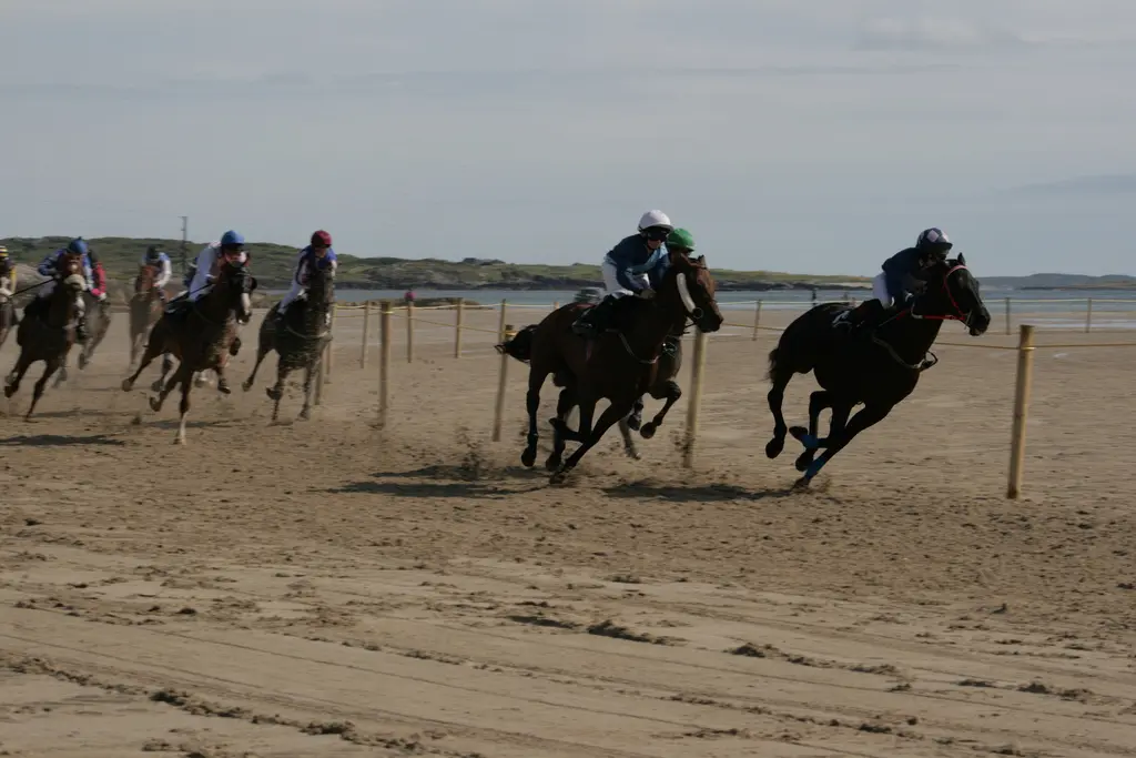Omey Races held annually on Omey Strand in Claddaghduff, Connemara, Ireland.