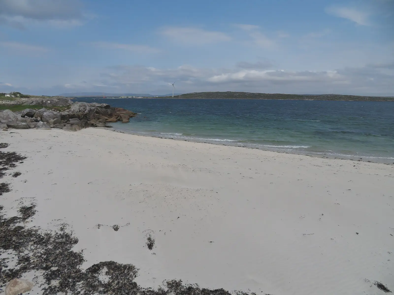Sandy beach overlooking Costelloe Bay
