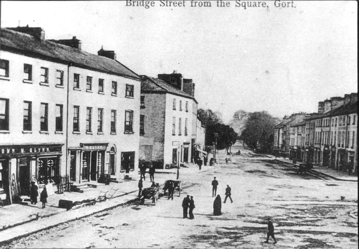 A view from around 1900 of the main street in Gort, Co. Galway, Ireland