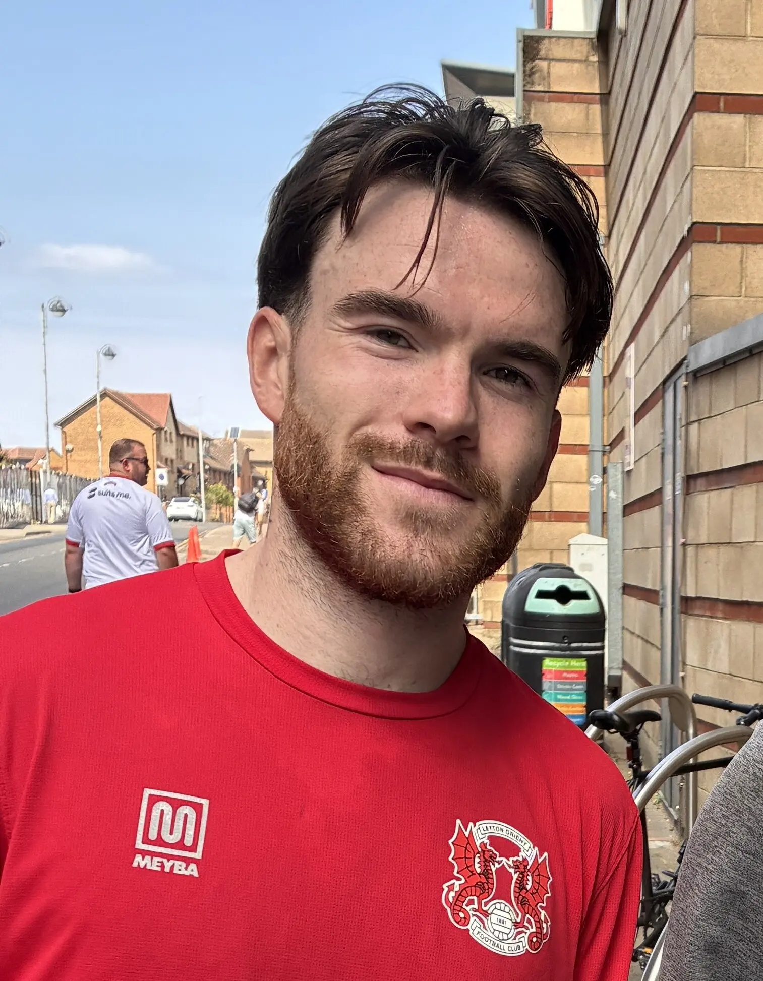 Aaron Connolly pictured with a fan before the match between Leyton Orient and Sheffield Wednesday.