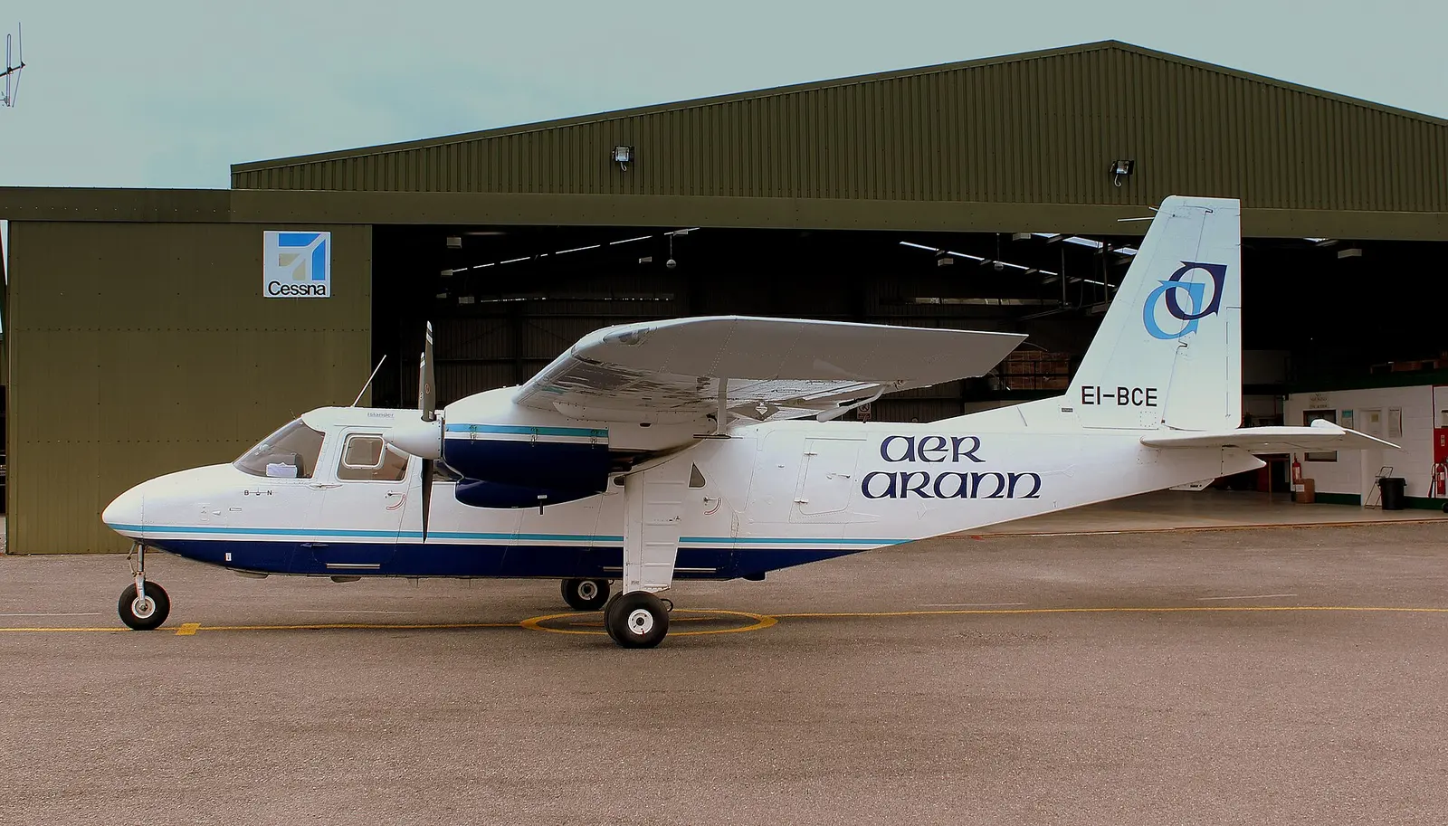 AER ARRAN ISLANDS BN2B ISLANDER EI-BCE AT INVERIN AIRPORT CONNEMARA IRELAND JULY 2013