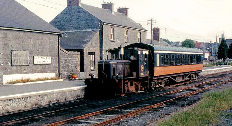 Loughrea station (5). G616 at Loughrea with the 20.10 to Attymon Jct – the classic Loughrea scene.