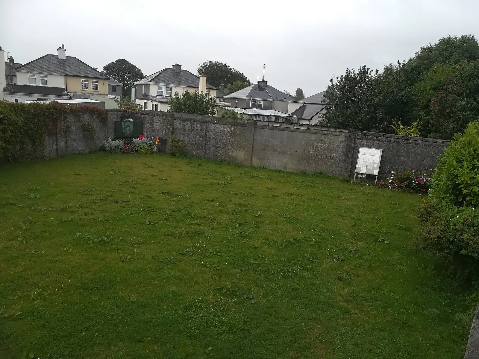 Photograph of the site of the mass grave at the Bon Secours Mother and Baby Home, located in Tuam, County Galway, Republic of Ireland