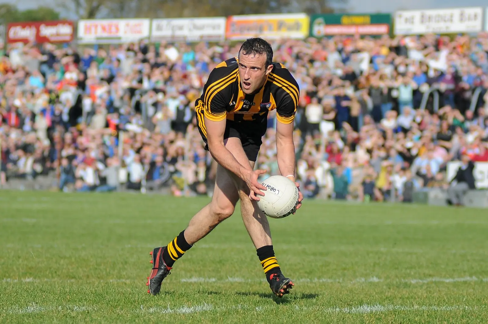 Joe Bergin in action for Mountbellew-Moylough in the 2015 Galway Senior Football Championship final at Tuam Stadium