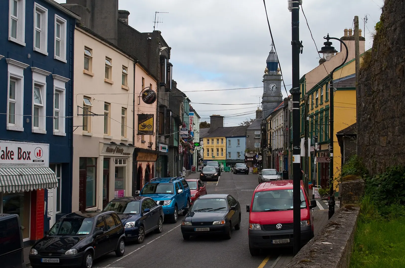 High Street today, looking towards the Square and the spire of the Cathedral of the Assumption