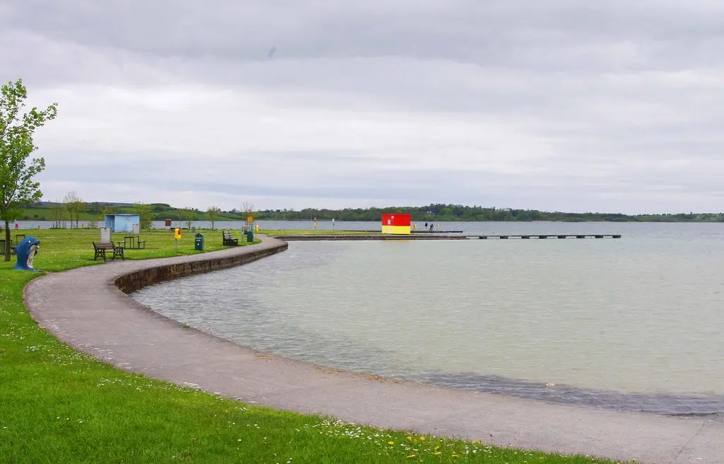 Two piers and lakeside walk, Loughrea Lake, Loughrea, Co. Galway