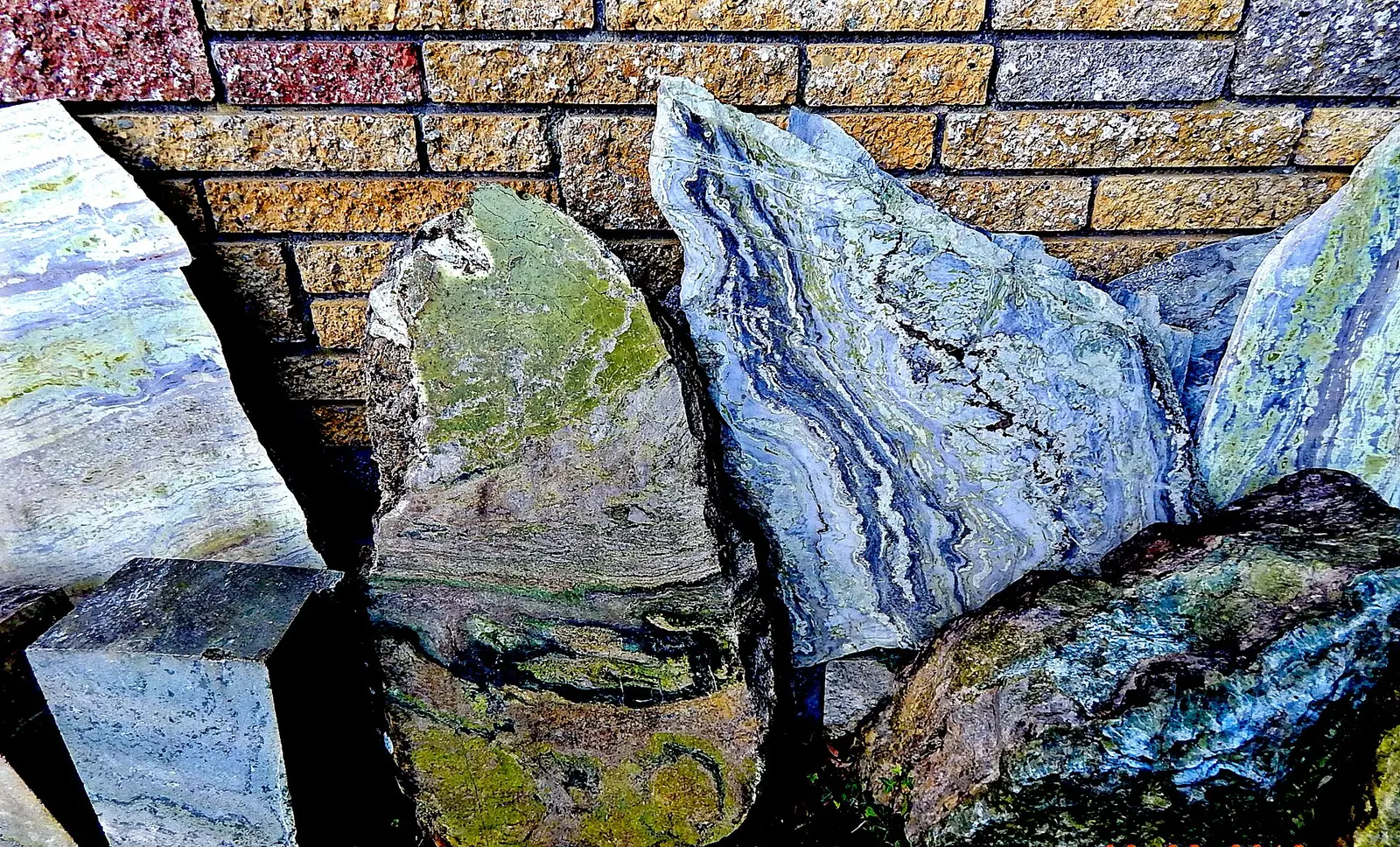 View is to the southwest. These slabs are on display outside near the entrance. In the past, much larger…