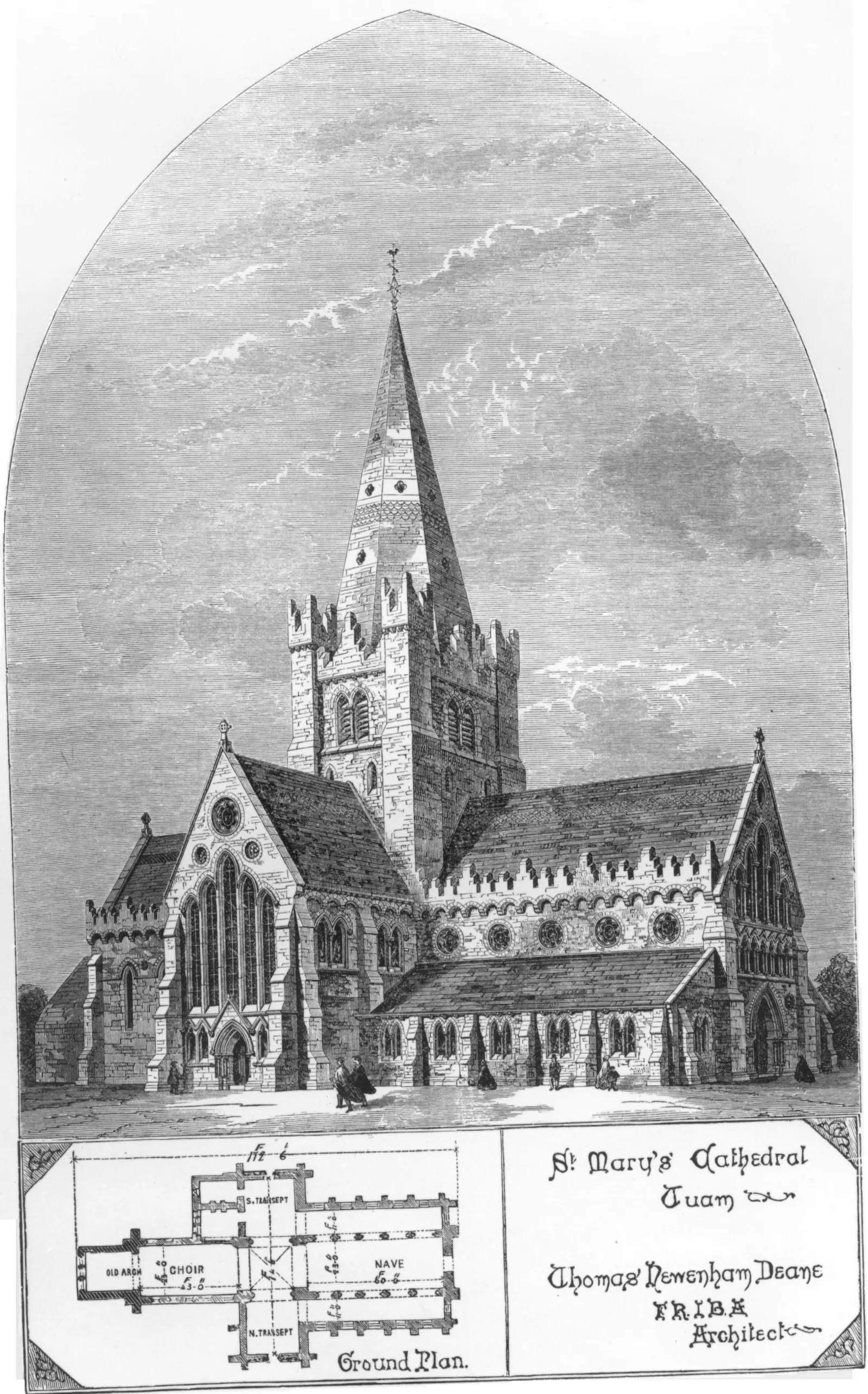 Deane's design for the cathedral, published before it opened in 1878