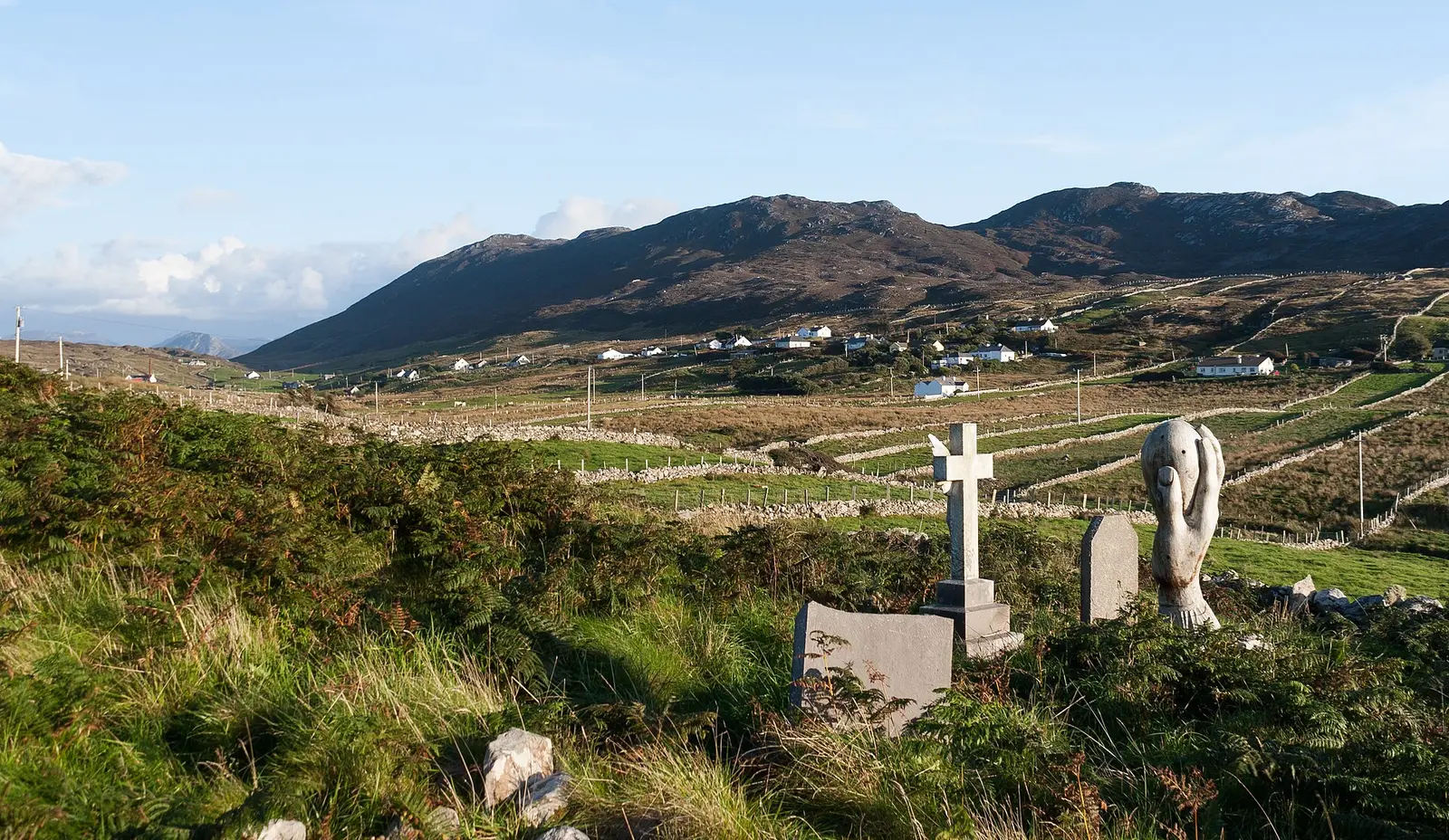 Tully Mountain (356 m) as seen from the site of the Church of the Seven Daughters, looking south-east.